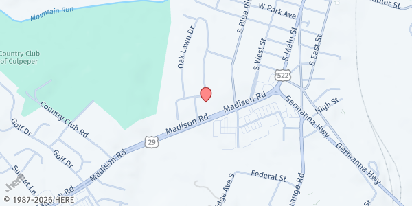 Map showing Empowering Culpeper at 1233 Oaklawn Drive, Culpeper, VA