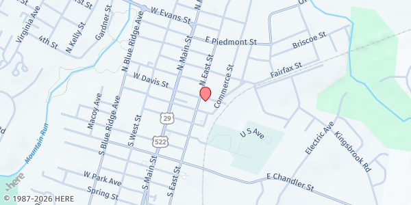 Map showing Sam's Place at 219 E Davis St, Culpeper, VA