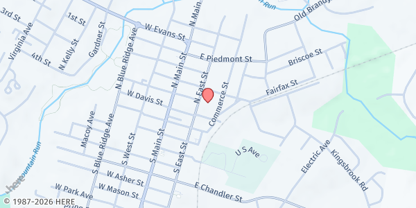 Map showing St Stephen's Episcopal Church at 115 N East St, Culpeper, VA