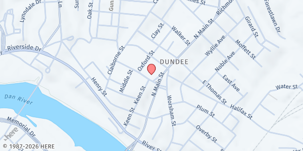 Map showing Changing Lives Outreach Center CDC at 609 Keen St Suite A, Danville, VA