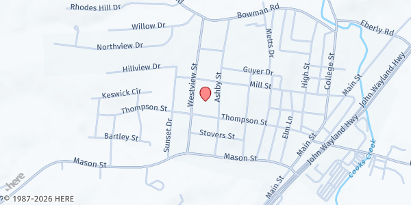 Map showing Dayton United Methodist Church at 215 Ashby St, Dayton, VA