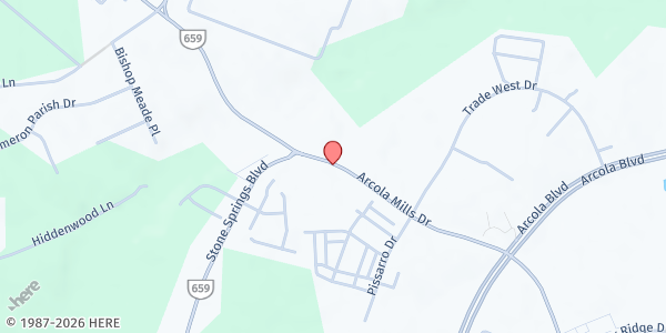 Map showing Dulles South Food Pantry at 24757 Arcola Mills Drive, Dulles, VA