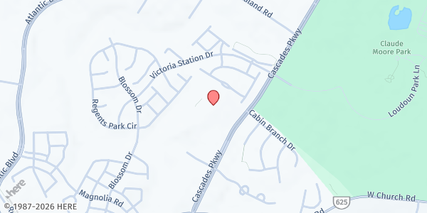 Map showing Reston Bible Church Food Pantry at 45650 Oakbrook Ct, Dulles, VA