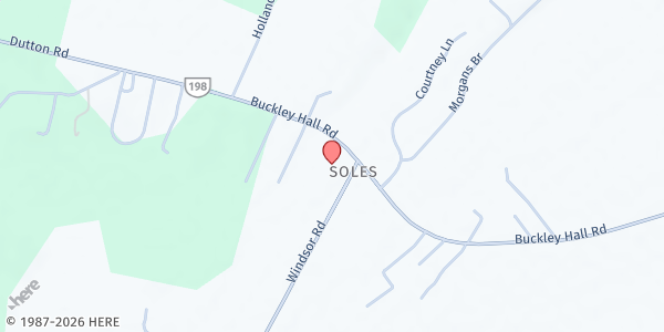 Map showing Living Waters Family Outreach at 2061 Windsor Road, Dutton, VA