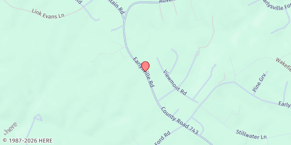 Map showing Buck Mountain Episcopal Church at 4133 Earlysville Road, Earlysville, VA