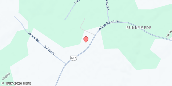 Map showing Good Samaritan Center at Runneymede Holiness Church at 7711 White Marsh Road, Elberon, VA