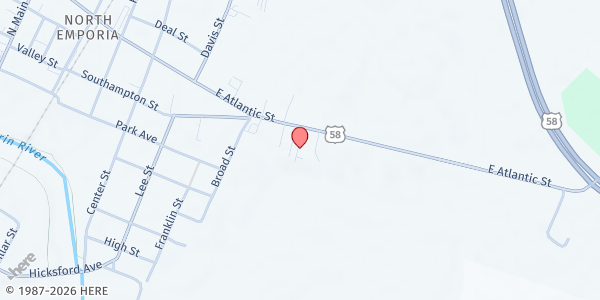 Map showing Improvement Association at 1750 E Atlantic St, Emporia, VA