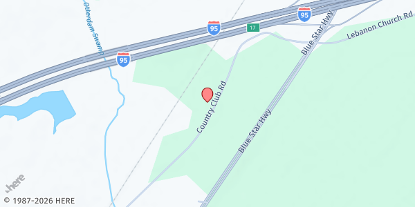 Map showing Saint John Church of God in Christ - Food Distribution Center at 1610 Country Club Rd, Emporia, VA