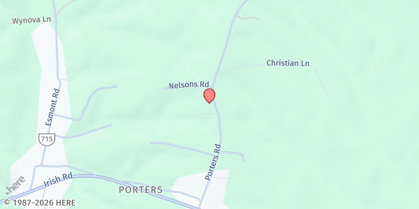 Map showing Southern Albemarle Senior Center – Jefferson Area Board for Aging (JABA) at 7302 Porters Road, Esmont, VA