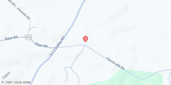 Map showing Etlan Community Church at 217 Church Hill Rd., Etlan, VA
