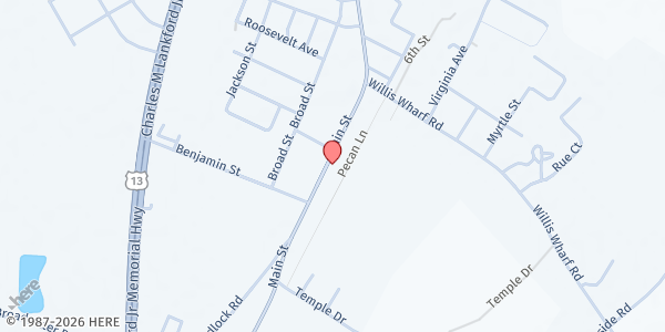 Map showing Cornerstone Seventh-Day Adventist Church at 3431 Main St, Exmore, VA