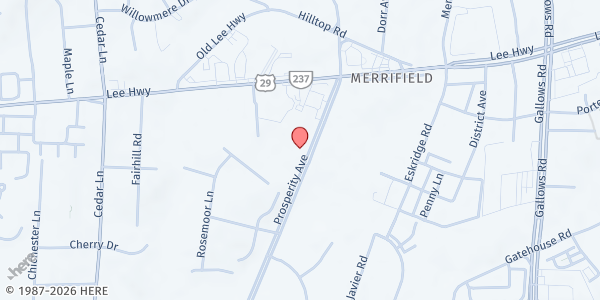 Map showing Food For Others - Fairfax at 2938 Prosperity Avenue, Fairfax, VA