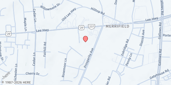 Map showing Food For Others - Fairfax at 2942 Prosperity Avenue, Fairfax, VA