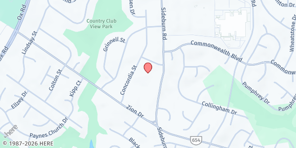 Map showing St. Mary of Sorrows Catholic Church at 5222 Sideburn Road, Fairfax, VA