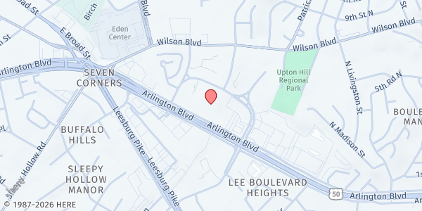Map showing Comunidad - Falls Church at 6131 Willston Dr, Falls Church, VA