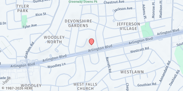 Map showing La Iglesia de Santa Maria at 7000 Arlington Blvd, Falls Church, VA