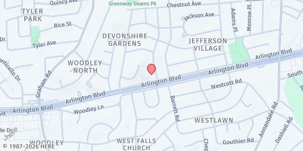 Map showing La Iglesia Episcopal de Santa Maria at 7000 Arlington Boulevard, Falls Church, VA