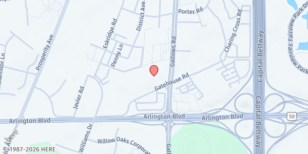Map showing Luther Jackson Middle School Food Pantry at 3020 Gallows Road, Falls Church, VA