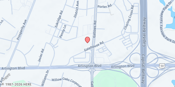 Map showing Luther Jackson Middle School Food Pantry at 3020 Gallows Road, Falls Church, VA