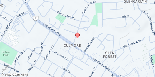 Map showing St. Anthony of Padua Catholic Church at 3305 Glen Carlyn Rd, Falls Church, VA