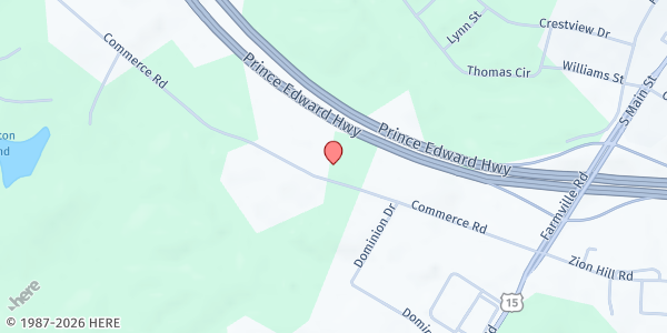 Map showing F.A.C.E.S. - Farmville at 482 Commerce Rd., Farmville, VA