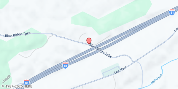 Map showing The Growing Company - Food Distribution Center at 2050 Blue Ridge Turnpike, Fincastle, VA