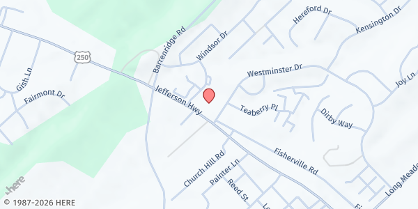 Map showing The Neighbor Bridge at 1518 Jefferson Highway, Fishersville, VA