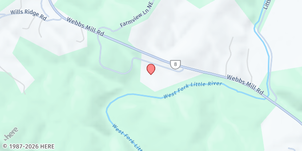 Map showing Plenty Food Pantry at 192 Elephant Curve Rd. NW., Floyd, VA
