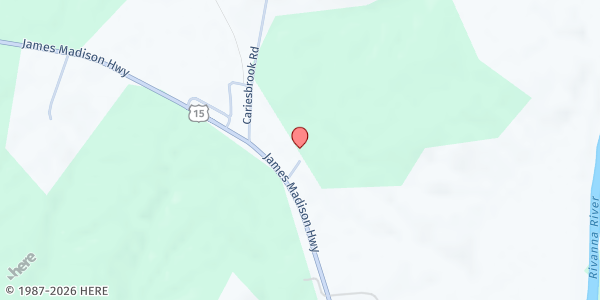 Map showing MACAA Fork Union Distribution Site at 8880 James Madison Highway, Fork Union, VA