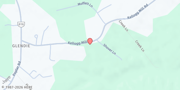 Map showing Antioch United Methodist Church at 138 Kellogg Mill Rd, Fredericksburg, VA