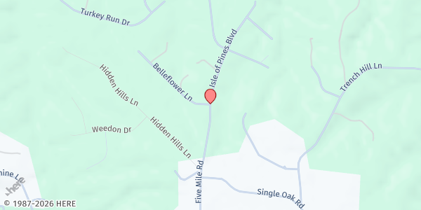 Map showing Encounter Church of God at 23350 Five Mile Rd, Fredericksburg, VA