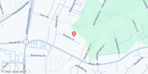 Map showing Hematology-Oncology Associates of Fredericksburg at 4501 Empire Ct, Fredericksburg, VA