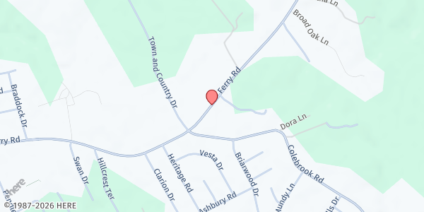 Map showing Hollywood Church of the Brethren at 225 Ferry Rd., Fredericksburg, VA