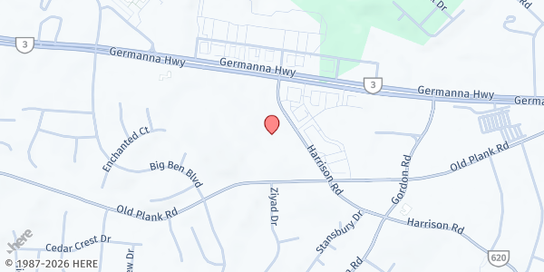 Map showing Islamic Center of Fredericksburg at 7020 Harrison Rd., Fredericksburg, VA