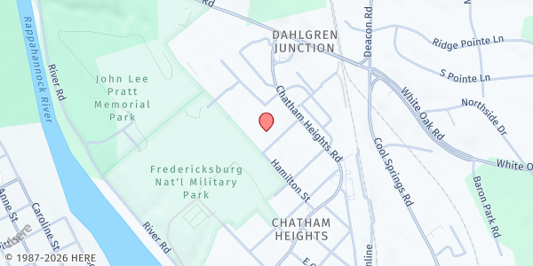Map showing Mary Washington Cancer Care at 405 Chatham Heights Rd, Fredericksburg, VA