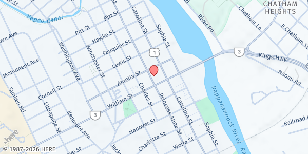 Map showing New Generation Outreach - Mars Hill at Across from 1013 Princess Anne St, Fredericksburg, VA