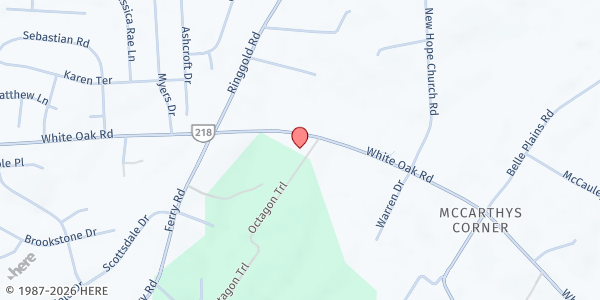 Map showing New Hope Christian Ministries at 584 White Oak Rd, Fredericksburg, VA
