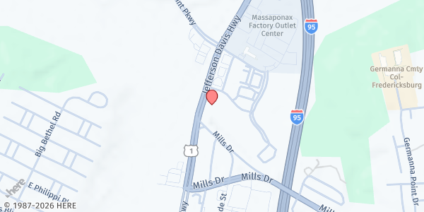 Map showing New Life Family Christian Center at 10203 Patriot Hwy, Fredericksburg, VA