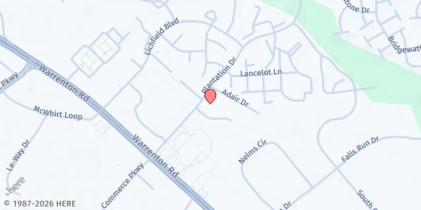 Map showing Real Life Community Church at 11 Smokehouse Dr, Fredericksburg, VA