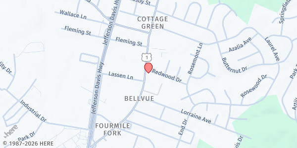 Map showing Spotswood Baptist Church's Pantry at Spotswood Center at 4009 Lafayette Blvd., Fredericksburg, VA