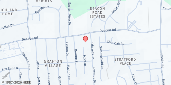 Map showing St. Matthias United Methodist Church at 426 Deacon Rd, Fredericksburg, VA