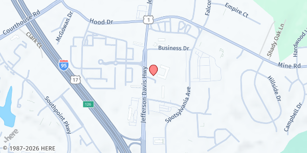 Map showing The Garden Inn at 5316 Patriot Hwy, Fredericksburg, VA