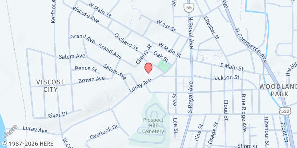 Map showing Front Royal Presbyterian Church at 115 Luray Avenue, Front Royal, VA
