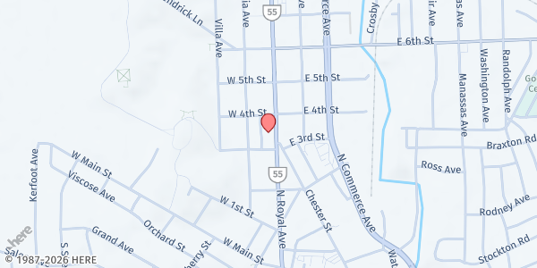 Map showing Front Royal-Warren County C-Cap at 400 Kendrick Lane, Front Royal, VA