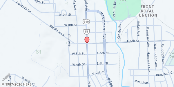 Map showing Loaves & Fishes – Catholic Charities at 600 North Royal Avenue, Front Royal, VA