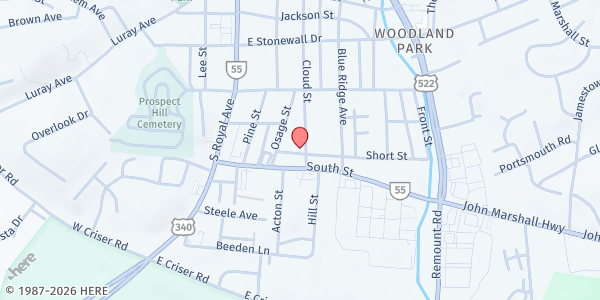 Map showing Salvation Army - Front Royal at 357 Cloud Street, Front Royal, VA