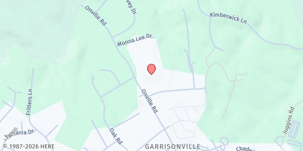 Map showing Abundant Life Assembly of God at 200 Onville Rd., Garrisonville, VA