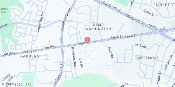 Map showing Mott Food Pantry at 11215D Lee Hwy., George Mason, VA
