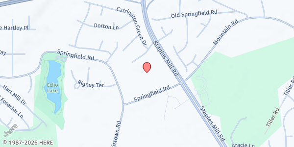 Map showing Glen Allen Church of Christ – Twelve Baskets at 11064 Staples Mill Rd., Glen Allen, VA