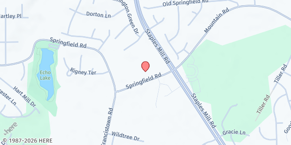 Map showing Glen Allen Church of Christ (Twelve Baskets) at 11064 Staples Mill Rd., Glen Allen, VA